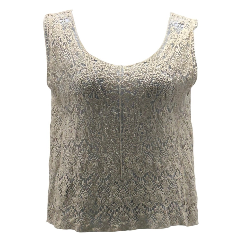 Crochet Lace Top Cream Small
